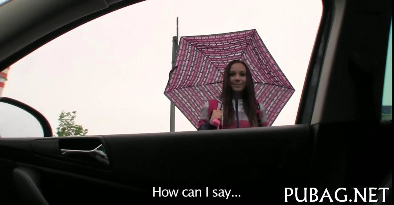 Stranded teen picked up and thanks her driver hardcore